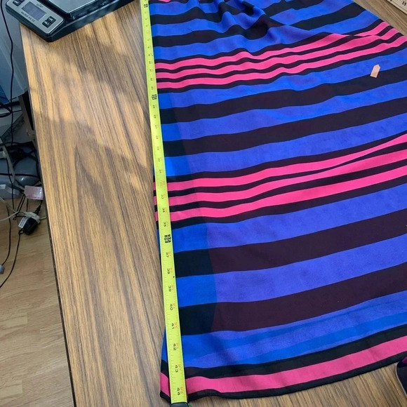 Espresso Maxi Dress Small Colorful Blue Pink Sheer Lined Sleeveless Boho G90 - Picture 6 of 8